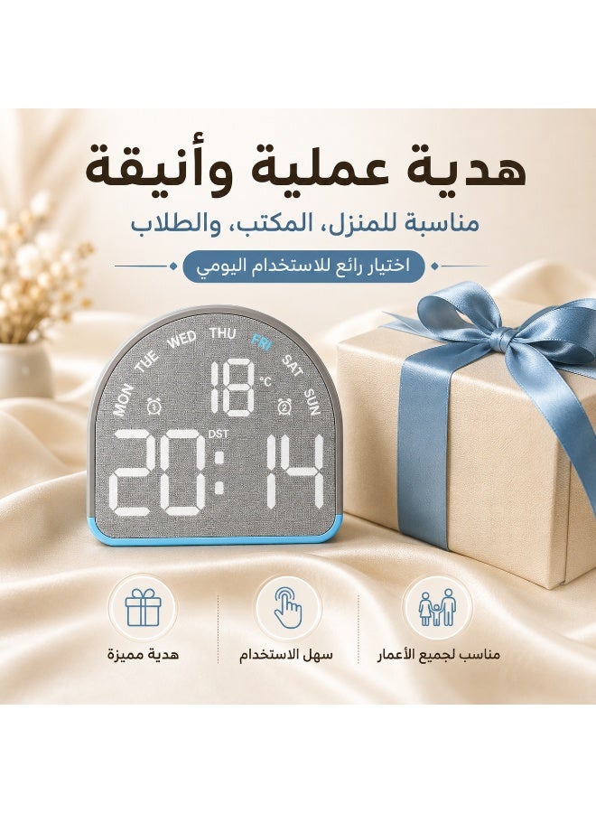 Wooden LED Digital Alarm Clock – Time, Temperature & Day Display with Dual Alarm and Colorful Backlight - Image 2