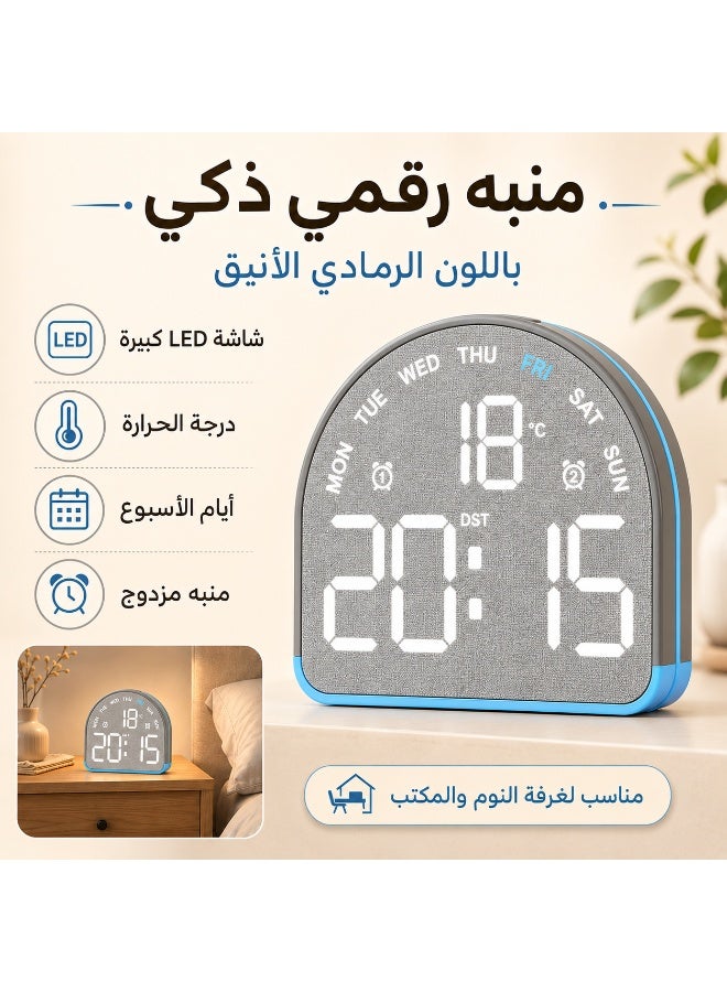 Wooden LED Digital Alarm Clock – Time, Temperature & Day Display with Dual Alarm and Colorful Backlight - Image 3