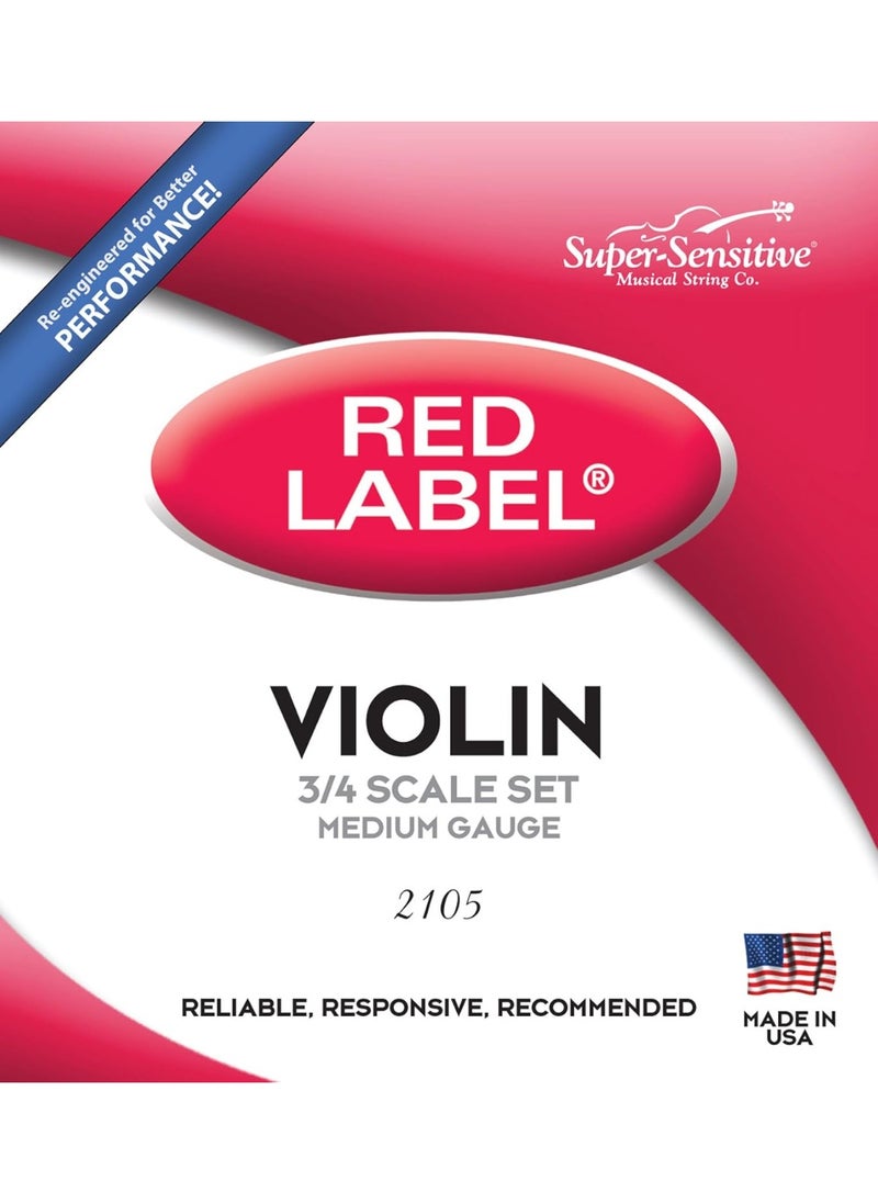Super Sensitive Musical Strings Co. Steelcore 3/4 Violin Strings: Set, 2105 
