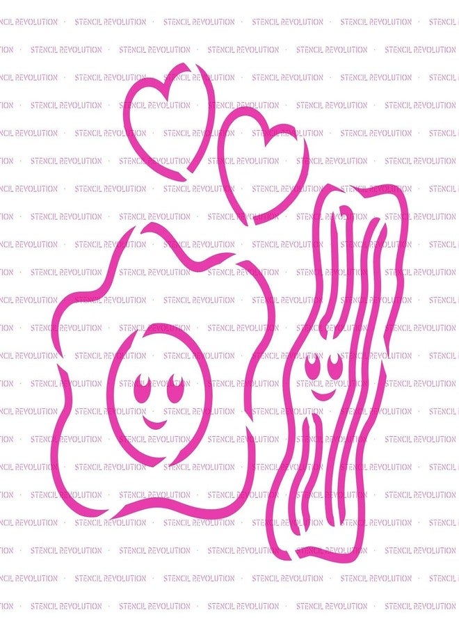Devasya Crafts Bacon and Eggs Cookie Stencil Template - Reusable & Durable Food Safe Stencils for Cookies and Baking - Image 3