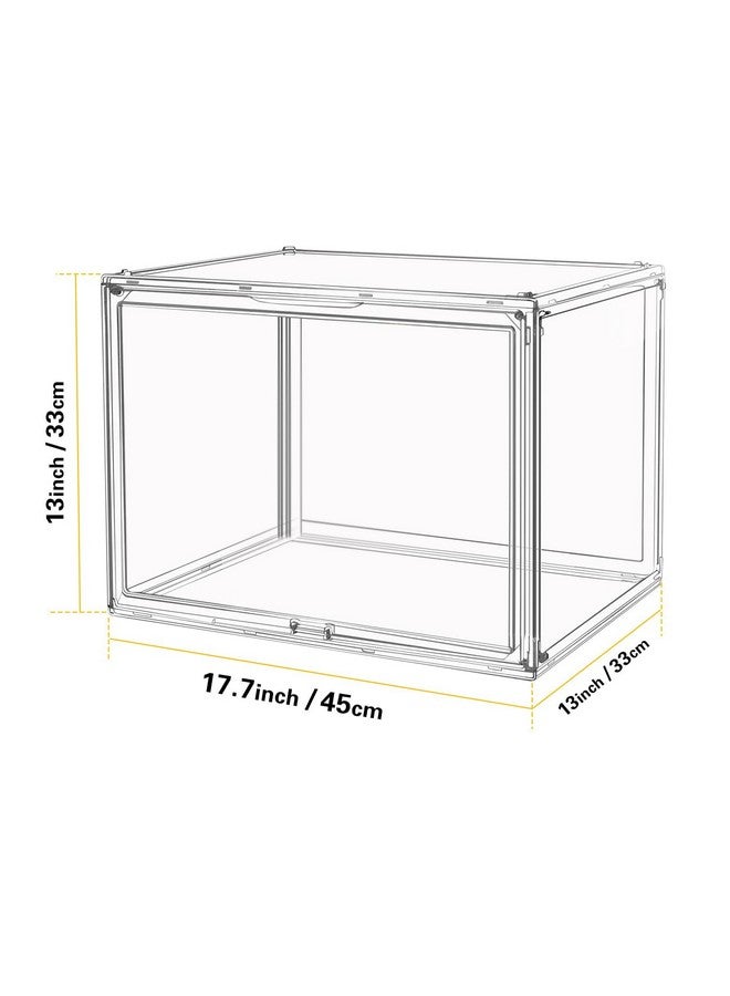 GUDEMAY GUDEMAY Clear Stackable Plastic Storage Bins with Lid, Dustproof Display Cases, Extra Large Figures Collectibles Showcase, Boot & Shoe Boxes, Helmet Protection Organizer (Transparent, XL-1 Pack)  - Image 1