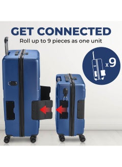 TACH TACH Connectable Luggage, 2pc Set, Hard Shell, Large + Carry-on, TSA Approved Locks, Midnight Blue  - Image 2