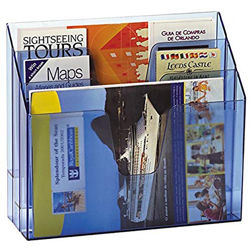 Acrimet Horizontal Triple File Folder Holder Organizer (Clear Blue Color) - Image 5