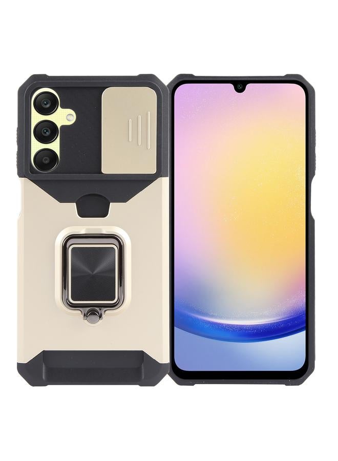 اس-توب جراب لهاتف Samsung Galaxy A25 مزود بكاميرا وفتحة بطاقة وغطاء هاتف PC+TPU - Image 1