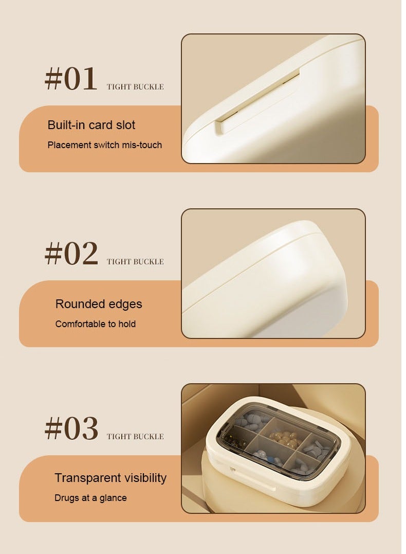 Generic 6 Compartments Portable Pill Box Travel Pill Organizer, Everyday Pill Organizer, Folding Design Pill Box for Wallet Pocket for Vitamins, Cod Liver Oil, Supplements and Medication - Image 5
