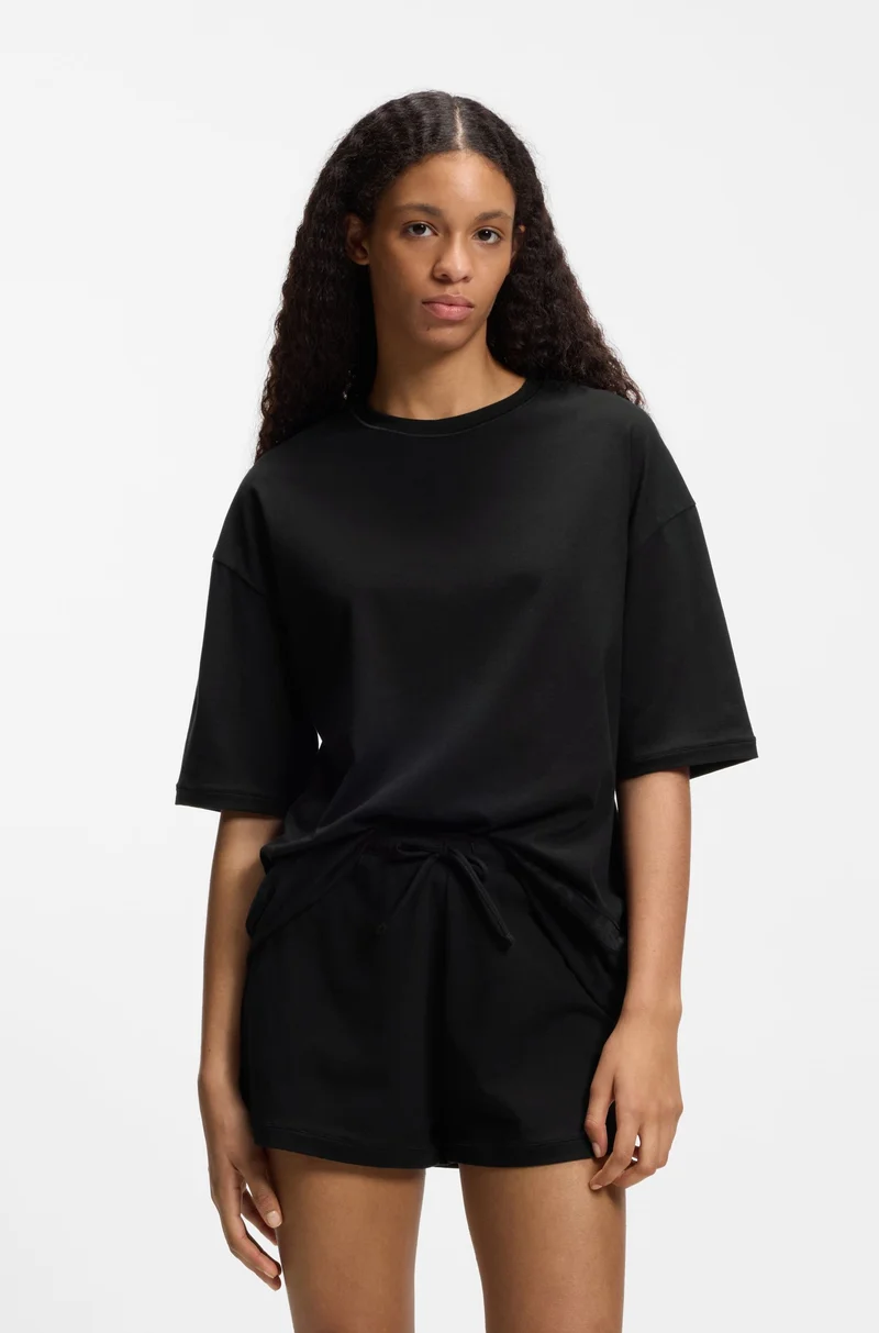 HUGO Stretch-cotton pyjamas with mesh logo inserts