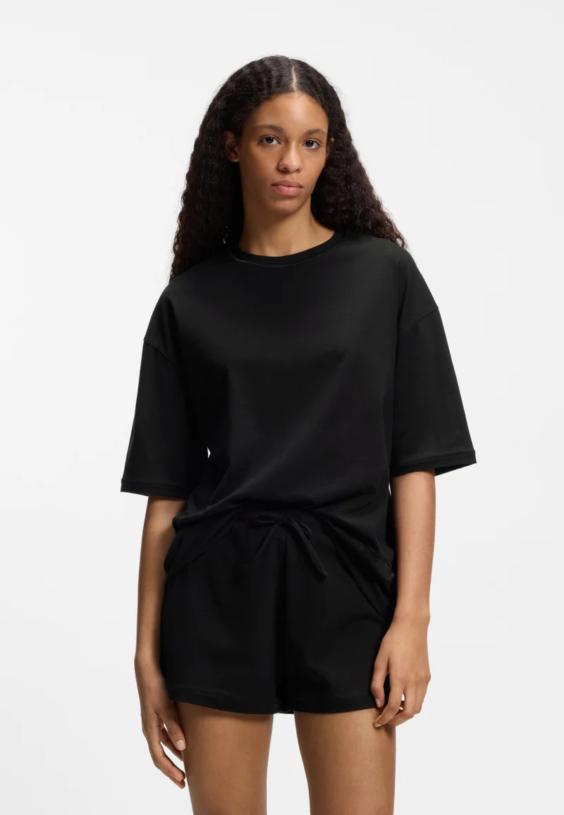 هوجو Stretch-cotton pyjamas with mesh logo inserts