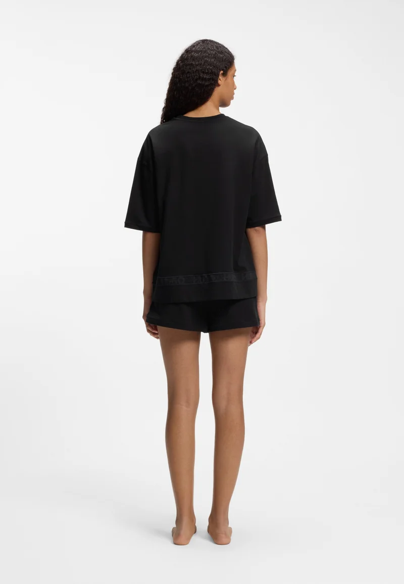 هوجو Stretch-cotton pyjamas with mesh logo inserts