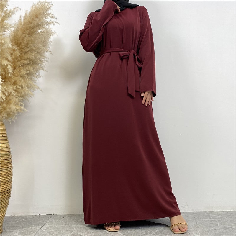 مونيكا فاشون فستان بسيط يناسب جميع المناسبات بأكمام طويلة ولون واحد - Image 3