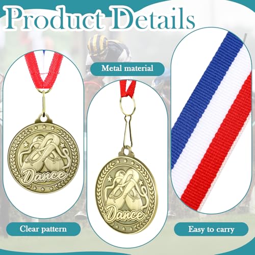 Ferreve 24 Pcs Dance Award Medals with Neck Ribbons Dance Trophy Ballet Competitions Award Prize Ballet Party Winner Gift for Dancers - Image 3