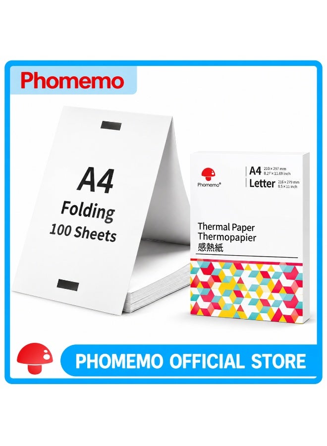 Phomemo US Letter Direct Thermal Paper, 8.5" x 11", 100 White BPA-Free Sheets, Inkless Printing Paper Compatible with M08F letter, Q301, Q302, AM-X1 and More, Model Q22-DZF1-RMSG10-LTR - Image 1