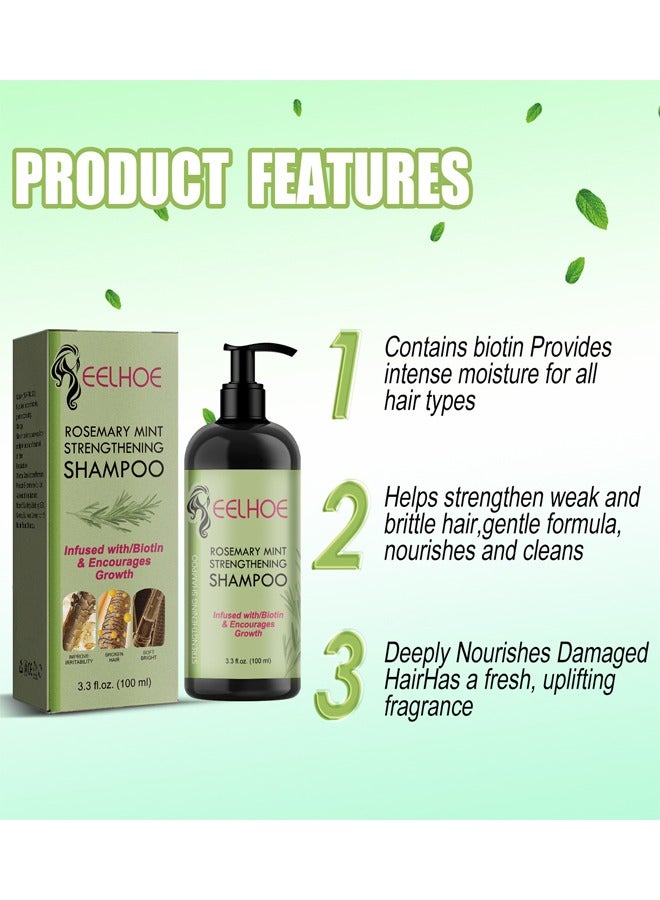 EELHOE Rosemary Mint Strengthening Shampoo 100ml, Contain Nourishing Infusion of Biotin, Can Stimulate Hair Growth and Aid in The Repair of Damaged Hair, Make Your Hair More Translucent and Shiny - Image 5