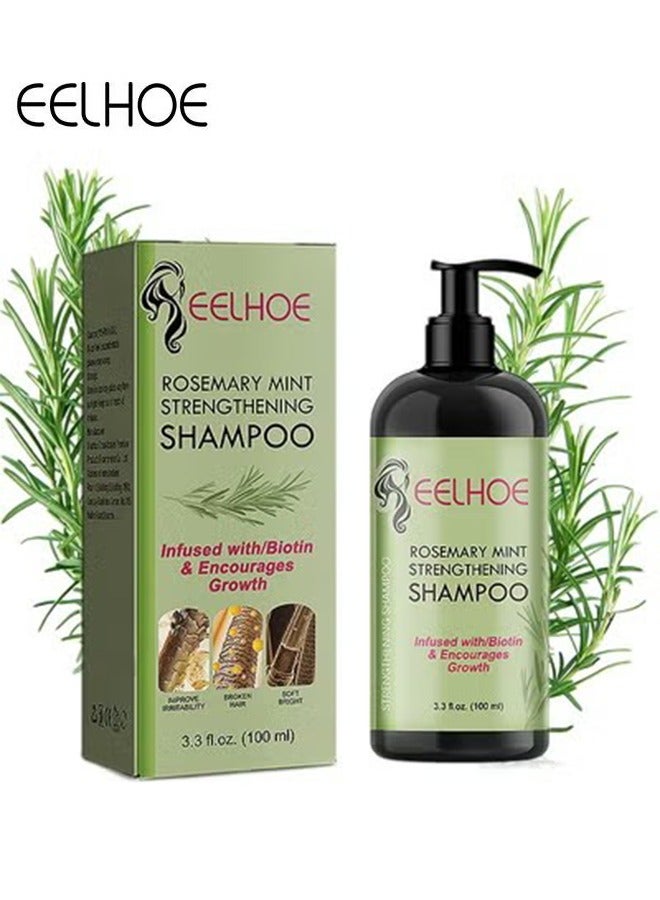 EELHOE Rosemary Mint Strengthening Shampoo 100ml, Contain Nourishing Infusion of Biotin, Can Stimulate Hair Growth and Aid in The Repair of Damaged Hair, Make Your Hair More Translucent and Shiny - Image 1