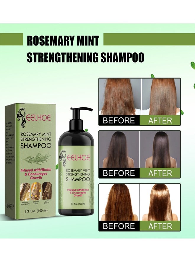 EELHOE Rosemary Mint Strengthening Shampoo 100ml, Contain Nourishing Infusion of Biotin, Can Stimulate Hair Growth and Aid in The Repair of Damaged Hair, Make Your Hair More Translucent and Shiny - Image 4