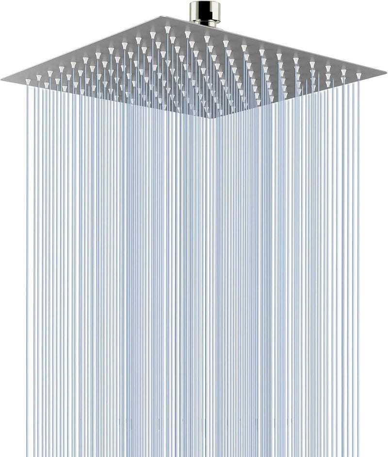 Voolan Rain Shower head, High Pressure Shower Head Made of 304 Stainless Steel, Relaxed Shower Experience Even at Low Water Flow and Pressure (10" Brushed Nickel) - Image 1