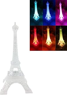 DreamsEden DreamsEden LED Light Up Flash Eiffel Tower Lamp - Color Changing Paris Decor for Bedroom Desk Cake Topper Centerpiece  - Image 1