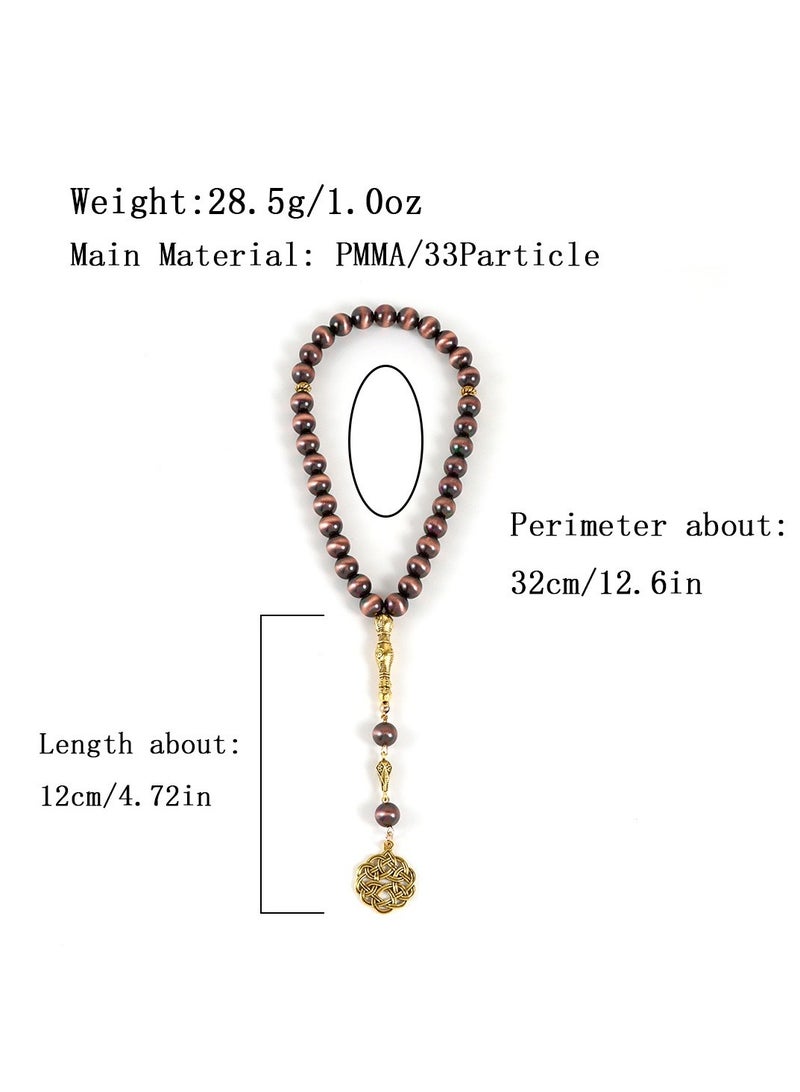 SänHahn Muslim Tasbih 33 Muslim Prayer Beads Hand String Islam Prayerdhikr Misbaha Eid Ramadan Gift - Grey - Image 5