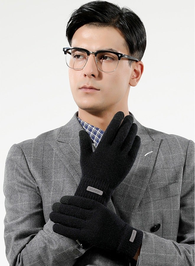 REXCHI Knitted Gloves Outdoor Sports Cycling Non-Slip Touch Screen Gloves Men's Gloves-Touch Screen Knitted Gloves - Image 2