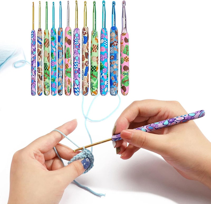 klarako Crochet Hooks Set, 9/12Pcs Multicolor Aluminum Crochet Hooks for Crocheting, Crochet, Knitting for, 2.25-6.5/8mm, 2.25-8.0mm Animals - Image 4