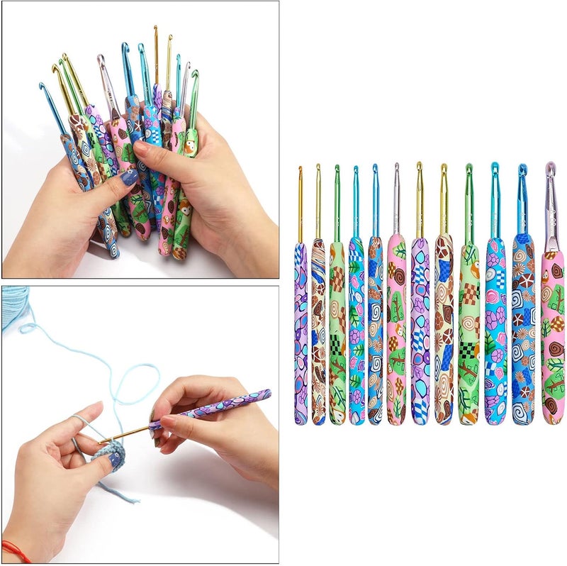 klarako Crochet Hooks Set, 9/12Pcs Multicolor Aluminum Crochet Hooks for Crocheting, Crochet, Knitting for, 2.25-6.5/8mm, 2.25-8.0mm Animals - Image 3