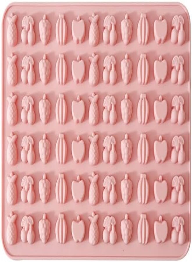 GeRRiT Easter Mold Small Animal Silicone Mold DIY Homemade Creative Pinching Mold QQ Candy Chocolate Mold, Pink, 123456