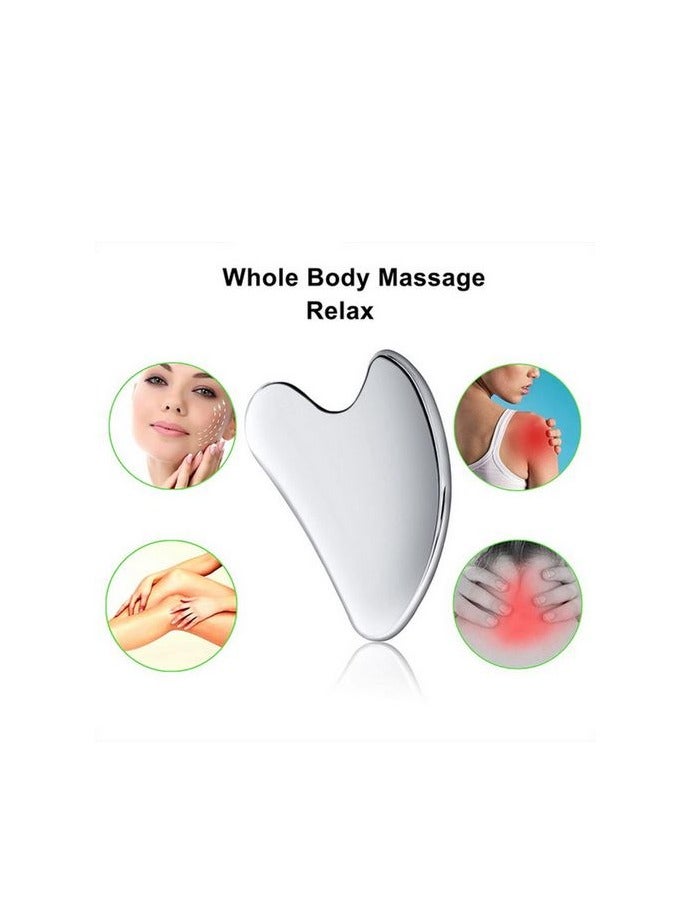 Stainless Steel Gua Sha Facial Massager Tool for Body, Face, Neck and Eyes - Image 2