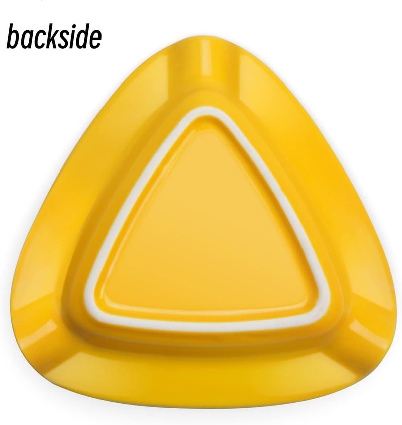 Cigar Ashtray - Premium Triangle Design for Indoor/Outdoor Use , Large Capacity , Perfect for Patio , Home , or Office (Yellow ) - Image 4
