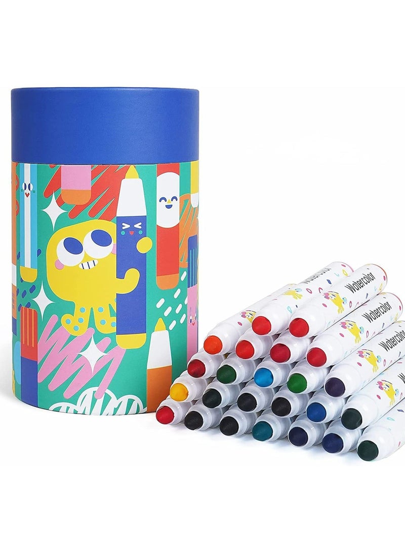 SYOSI 24 Colors Washable Marker Set for Kids, Conical Tip Broad Line Markers for Kids, Art Marker Set for Toddlers Age 3+, Perfect for Halloween Coloring Pages, Homeschool Art Supplies - Image 1