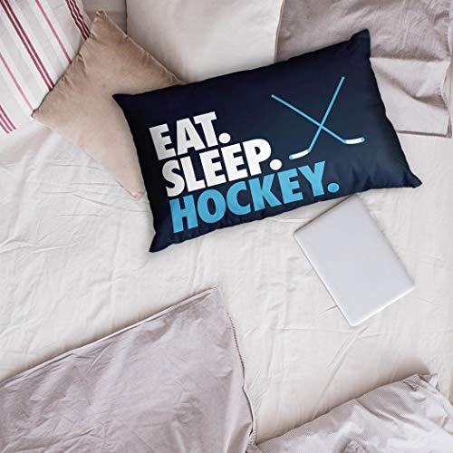 ChalkTalkSPORTS Eat. Sleep. Hockey. Pillowcase Home Decor | Navy - Image 4