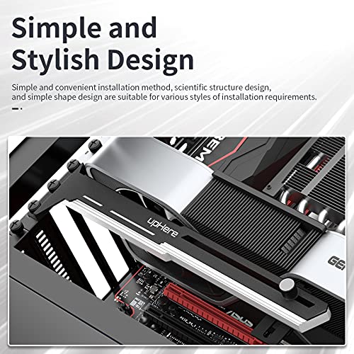 upHere Black&White Graphics Card GPU Brace Support Video Card Sag Holder/Holster Bracket,Adjustable Length and Height Support,G27654 - Image 5