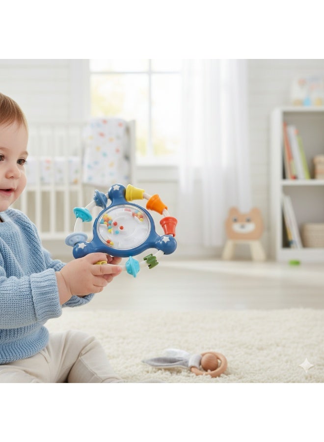 كونجي كيدز Baby Rattle Toy | Colorful Ring Rattle for Infants 0+ Months | Lightweight Handheld Toy with Sound Beads & Grasp Rings | BPA-Free Sensory Toy for Newborns assorted 1pc - Image 5