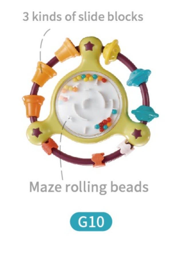 كونجي كيدز Baby Rattle Toy | Colorful Ring Rattle for Infants 0+ Months | Lightweight Handheld Toy with Sound Beads & Grasp Rings | BPA-Free Sensory Toy for Newborns assorted 1pc - Image 5