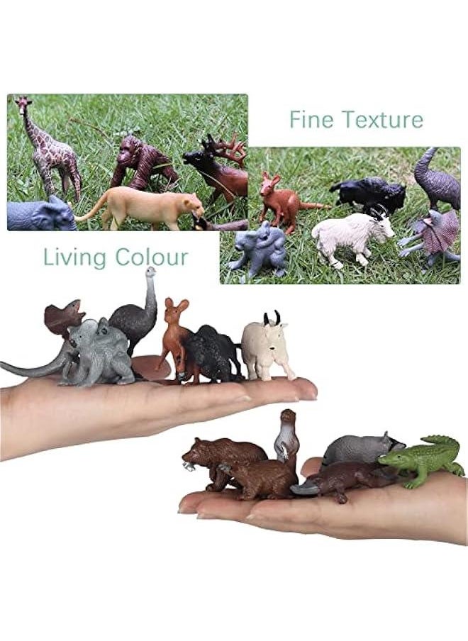Generic - 18 Pcs Safari Animal Toys, Realistic North American & Australian Animal Figures, Educational Wild Animal Figurines for Kids 3 4 5 6 7 years old - Image 1