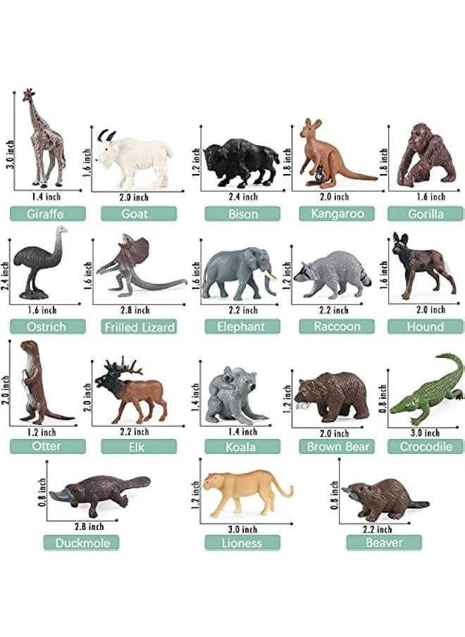 Generic - 18 Pcs Safari Animal Toys, Realistic North American & Australian Animal Figures, Educational Wild Animal Figurines for Kids 3 4 5 6 7 years old - Image 1