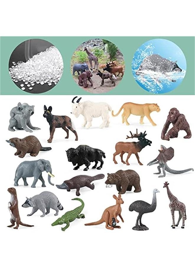 Generic - 18 Pcs Safari Animal Toys, Realistic North American & Australian Animal Figures, Educational Wild Animal Figurines for Kids 3 4 5 6 7 years old - Image 1