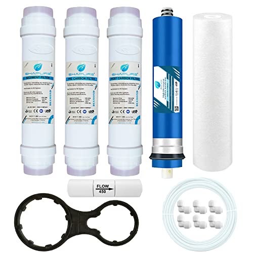 Shapure Ro Service Kit With SHAPURE 80 GPD Membrane & Filter For Water Purifier (All Type) (Ro Membrane Inline Spun Carbon Sediment Filter) (Works Upto 1500 TDS) - Image 1