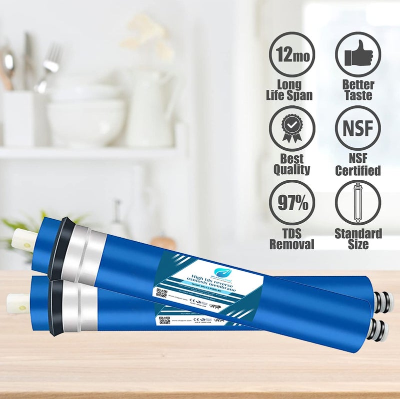 Shapure Ro Service Kit With SHAPURE 80 GPD Membrane & Filter For Water Purifier (All Type) (Ro Membrane Inline Spun Carbon Sediment Filter) (Works Upto 1500 TDS) - Image 3