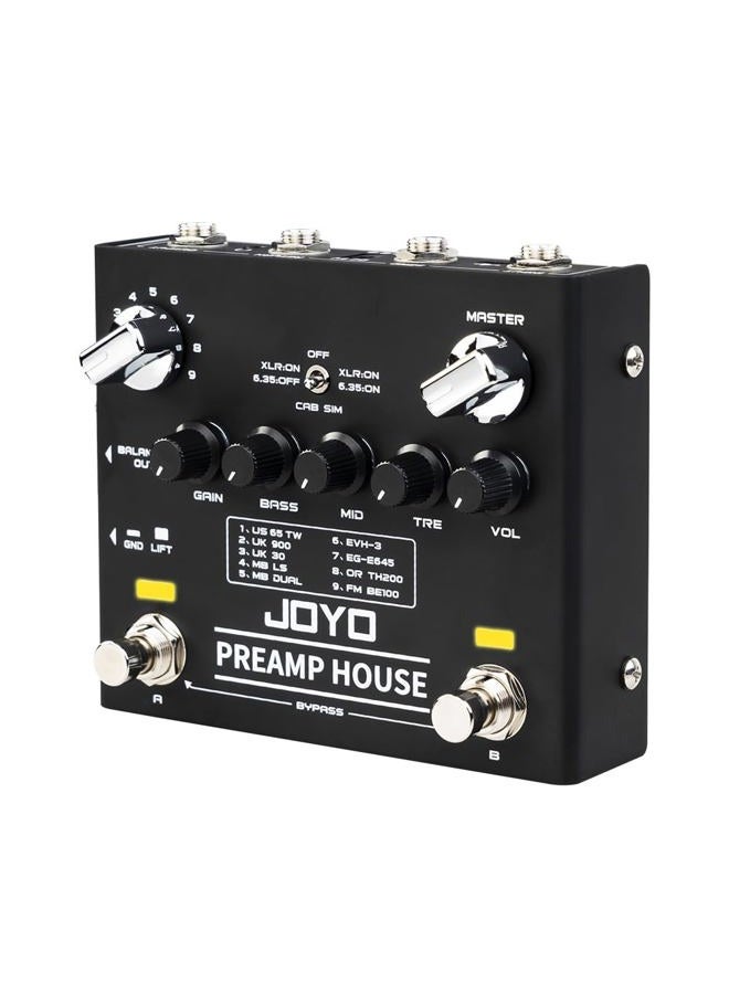 JOYO Cabinet Simulator Pedal Dual Channel with Clean and Distortion for Electric Guitar Effect (Preamp House R-15) - Image 1