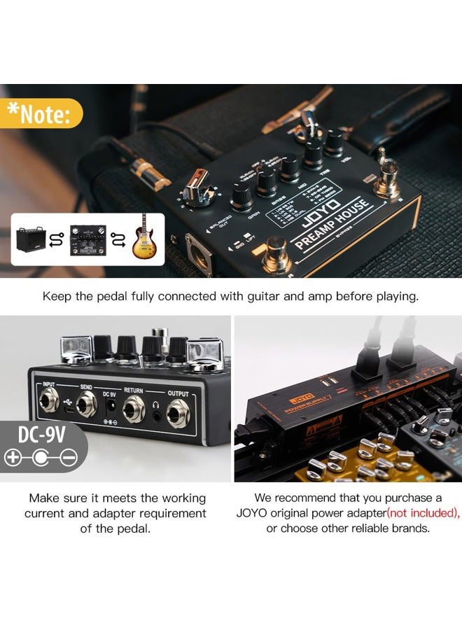 JOYO Cabinet Simulator Pedal Dual Channel with Clean and Distortion for Electric Guitar Effect (Preamp House R-15) - Image 3