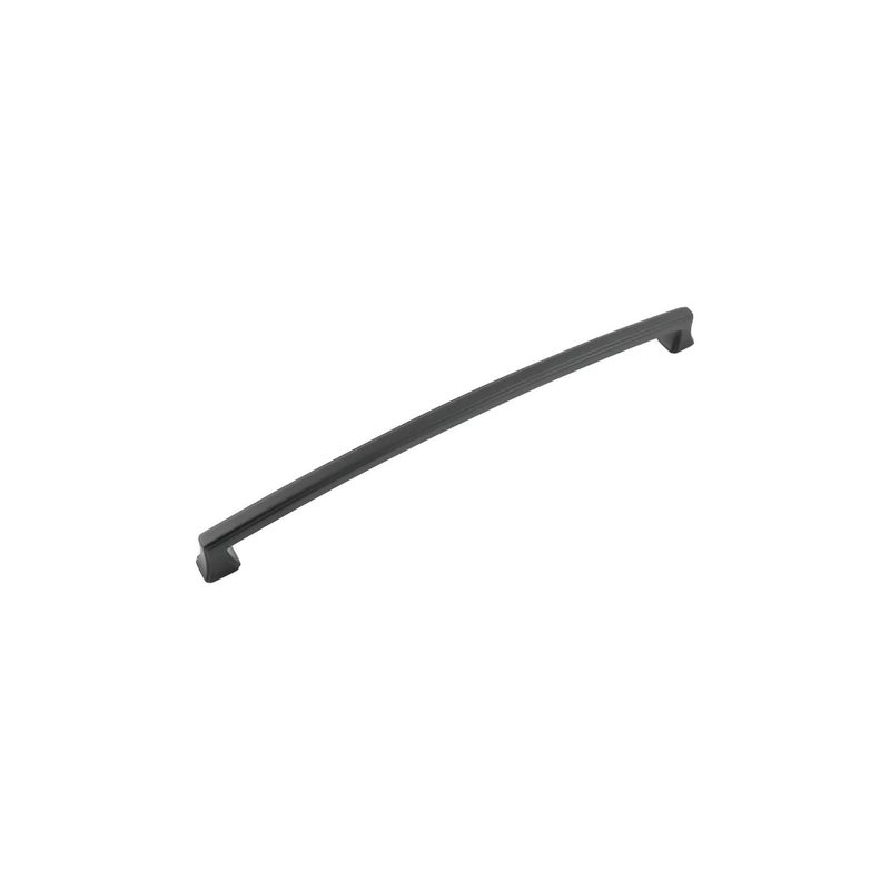 Hickory Hardware 1 Pack Solid Core Kitchen Cabinet Pulls Luxury Cabinet Handles Hardware for Doors Dresser Drawers 12 Inch Hole Center Matte Black Bridges Collection