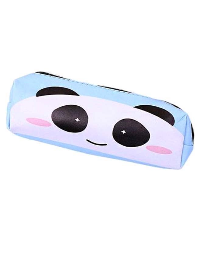 Loquat Cartoon Panda Face Printed Pencil Case Blue/White/Black - Image 1