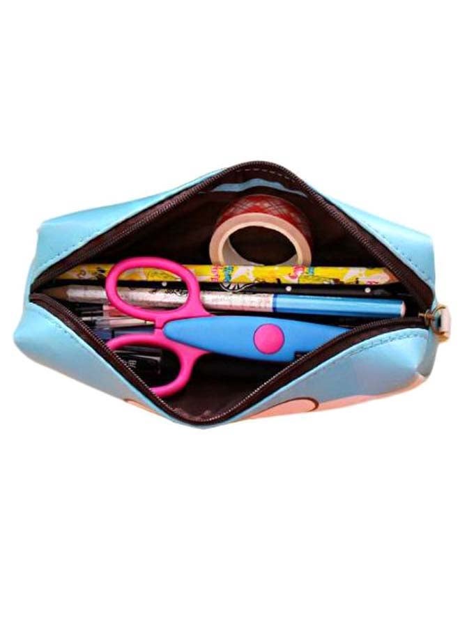 Loquat Cartoon Panda Face Printed Pencil Case Blue/White/Black - Image 2