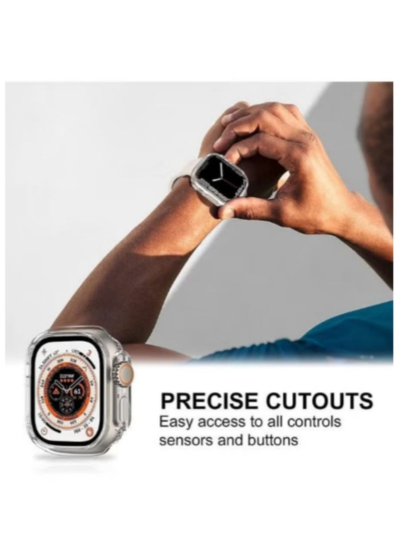 Compatible with Apple Watch Ultra Screen Protector Case Soft Plated TPU All Around Scratch-Proof Screen Protector Cover Shockproof case for 49mm