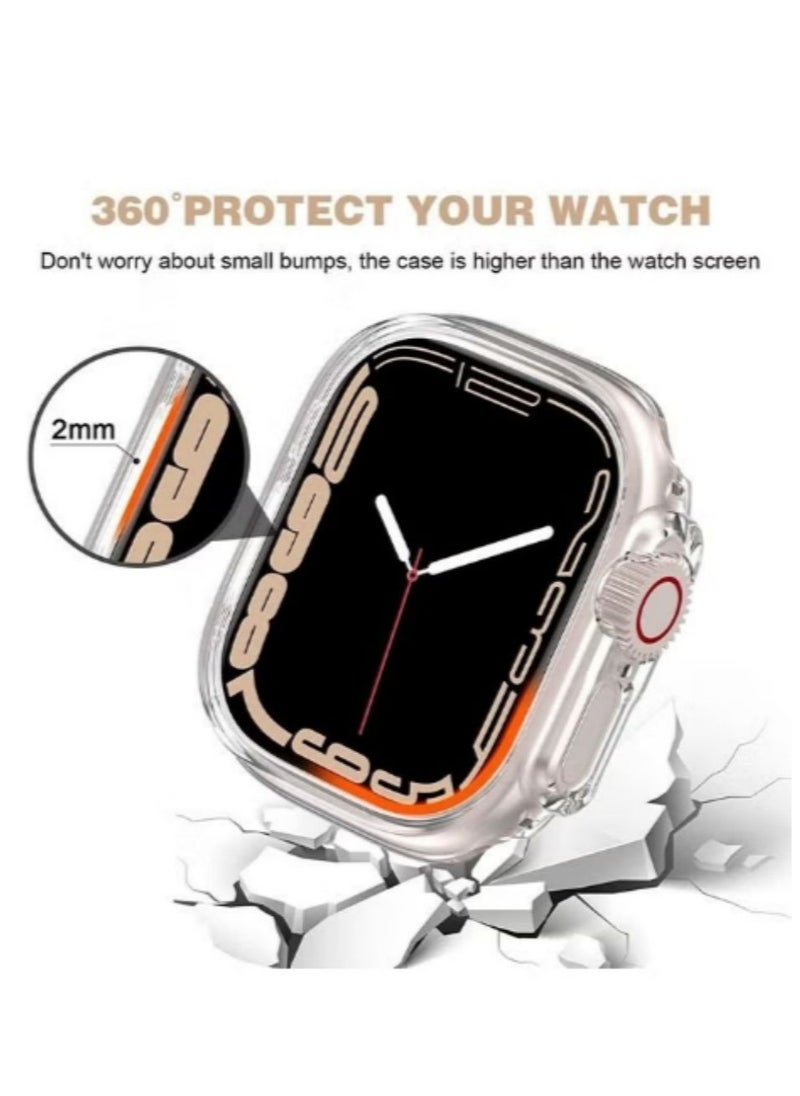 Compatible with Apple Watch Ultra Screen Protector Case Soft Plated TPU All Around Scratch-Proof Screen Protector Cover Shockproof case for 49mm