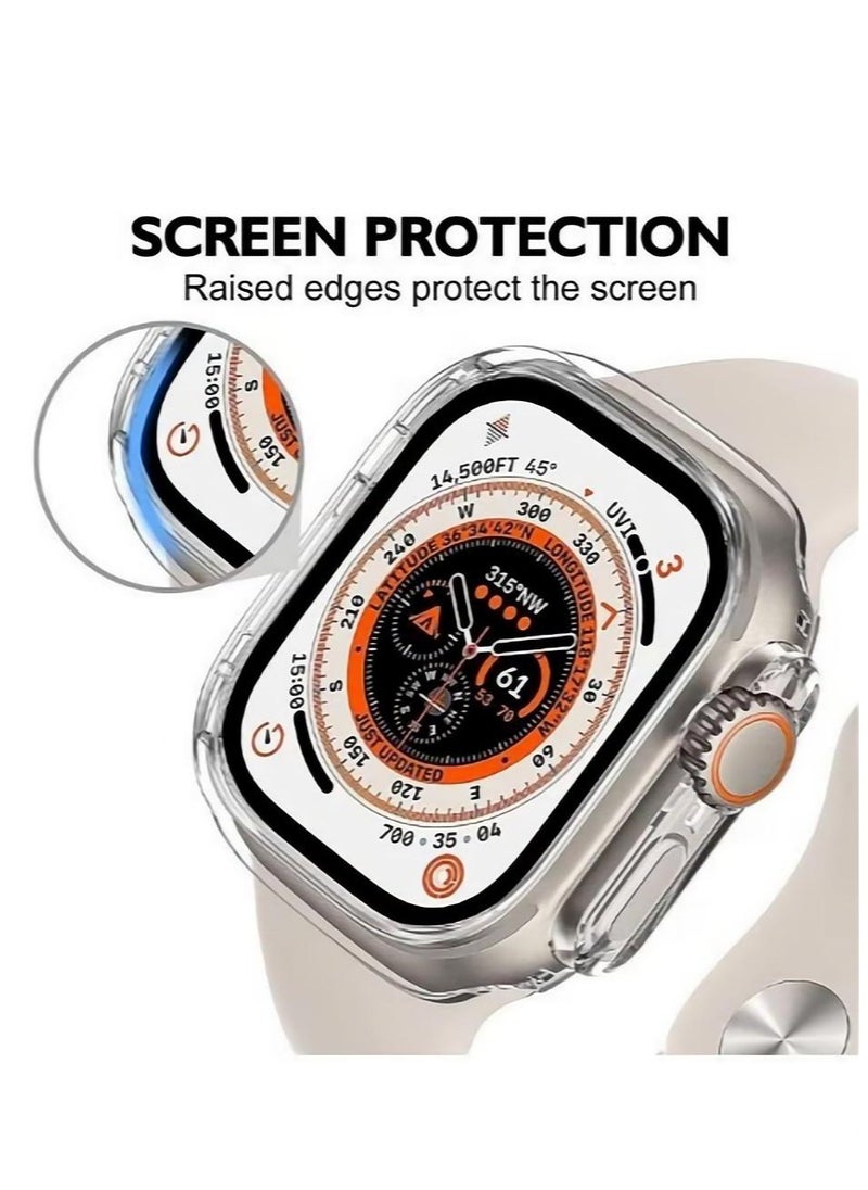 Compatible with Apple Watch Ultra Screen Protector Case Soft Plated TPU All Around Scratch-Proof Screen Protector Cover Shockproof case for 49mm