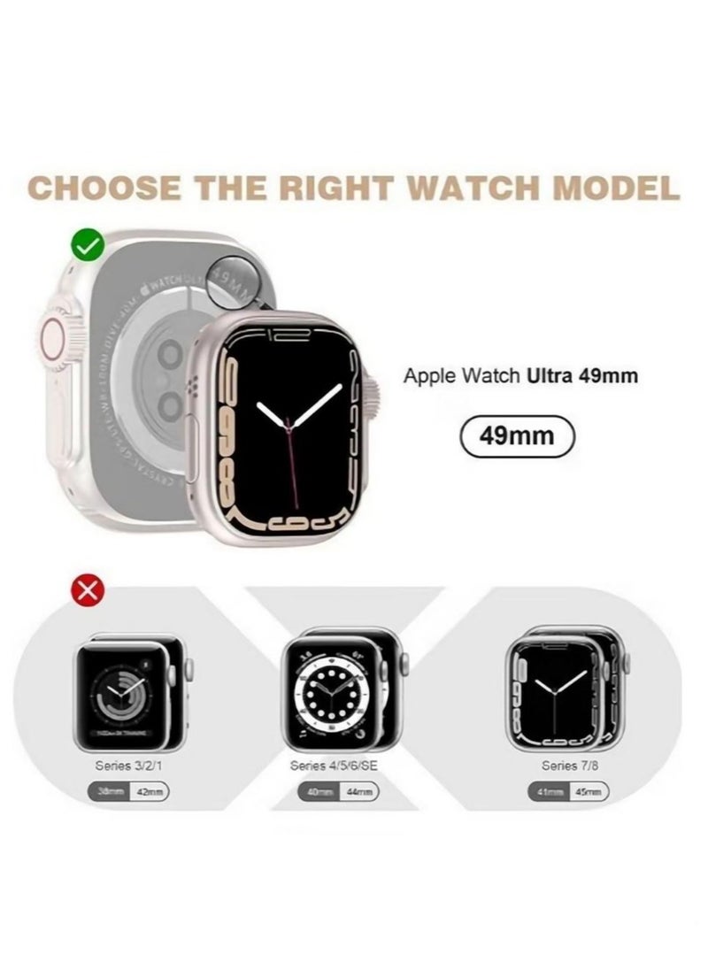Compatible with Apple Watch Ultra Screen Protector Case Soft Plated TPU All Around Scratch-Proof Screen Protector Cover Shockproof case for 49mm