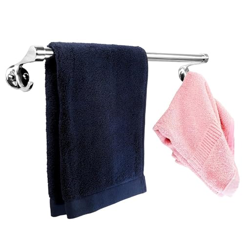 FORTUNE Stainless Steel Hook Towel Rod 18 inch Towel Holder Rod for Bathroom | Kitchen | Living Room (Pack of 2) - Image 2