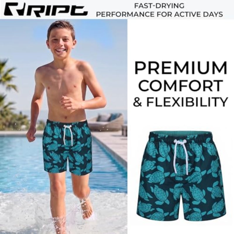Ript Essentials Boy's Ript Essentials Boy's Quick Dry Uv 50 Sun Protection Peach Finish Swimming Swim Shorts Trunks Swim Trunks pack of 1 - Image 3
