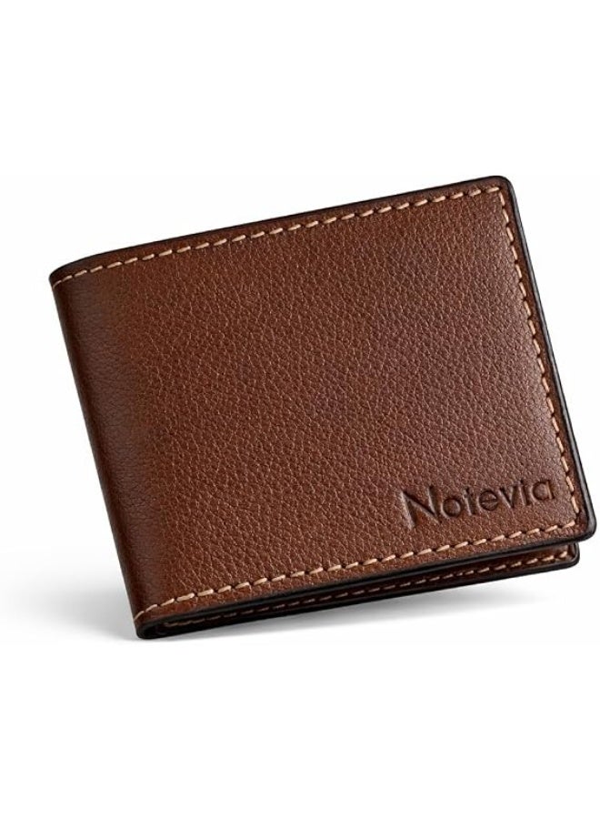 Motevia Mens Wallet Genuine Leather 100% Double Layer Wallet Card & Money Wallet for Men Genuine Leather Wallet with 5 Inner Pockets Small Wallet by Motevia - Image 1
