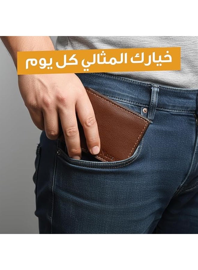 Motevia Mens Wallet Genuine Leather 100% Double Layer Wallet Card & Money Wallet for Men Genuine Leather Wallet with 5 Inner Pockets Small Wallet by Motevia - Image 2